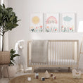 Load image into Gallery viewer, Personalised Girls Nursery Wall Prints | Set of 3 | Pastel Colours - RoseRowanDesign
