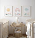 Load image into Gallery viewer, Personalised Girls Nursery Wall Prints | Set of 3 | Pastel Colours - RoseRowanDesign
