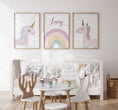 Load image into Gallery viewer, Personalised Girls Unicorn | Set of 3 | Decor for Girls Bedroom - RoseRowanDesign
