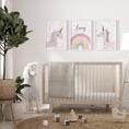 Load image into Gallery viewer, Personalised Girls Unicorn | Set of 3 | Decor for Girls Bedroom - RoseRowanDesign
