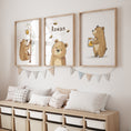 Load image into Gallery viewer, Personalised Honey Bears | Set of 3 Prints - RoseRowanDesign
