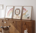 Load image into Gallery viewer, Personalised Lion Safari Animals Nursery Wall Art | Set of 3 | Earth Pink Tones - RoseRowanDesign
