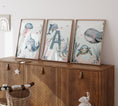 Load image into Gallery viewer, Personalised Sea Life | Set of 3 prints | Blue ocean themed boys room - RoseRowanDesign
