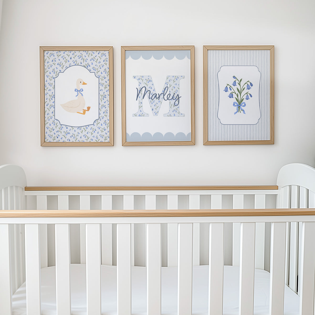 Personalised Bluebell & Goose Nursery Prints | Set of 3, photo 3