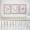 Load image into Gallery viewer, Personalised Bunny & Floral Horseshoe Nursery Prints | Set of 3, photo 3
