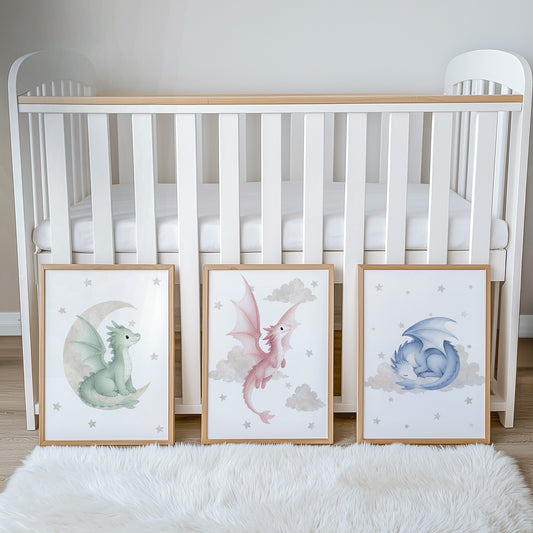 Pastel Dragon Nursery Prints | Set of 3, photo 2