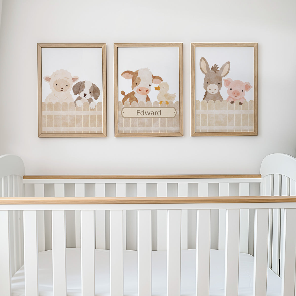 Personalised Farm Animal Nursery Prints | Set of 3, photo 3