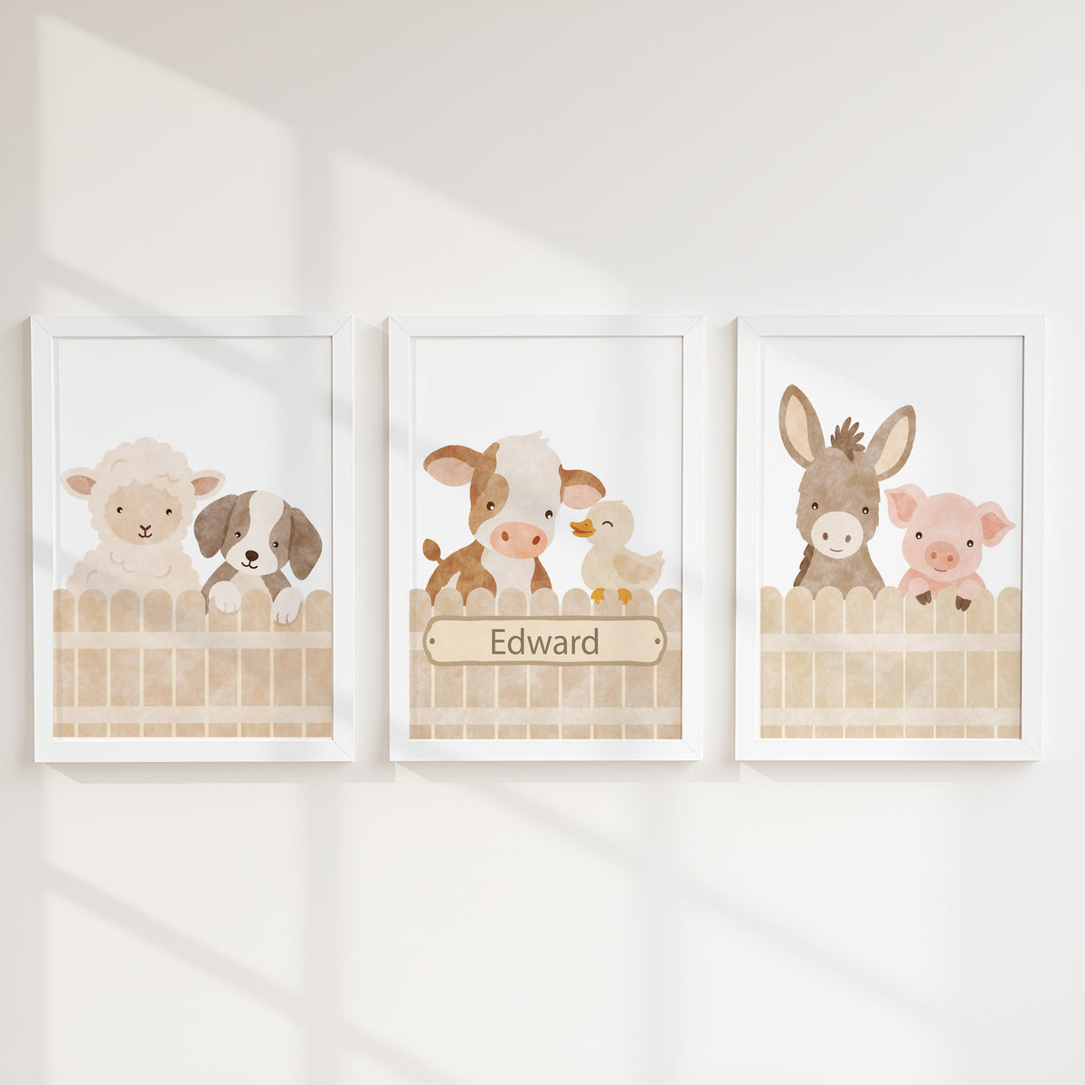 Personalised Farm Animal Nursery Prints | Set of 3, photo 5