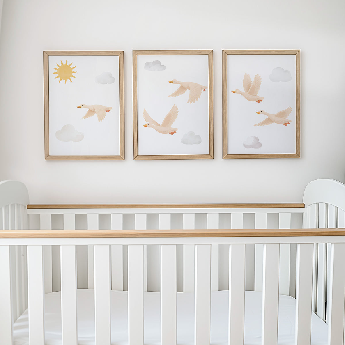 Flying Goose Nursery Prints | Clouds & Sunshine | Set of 3, photo 3