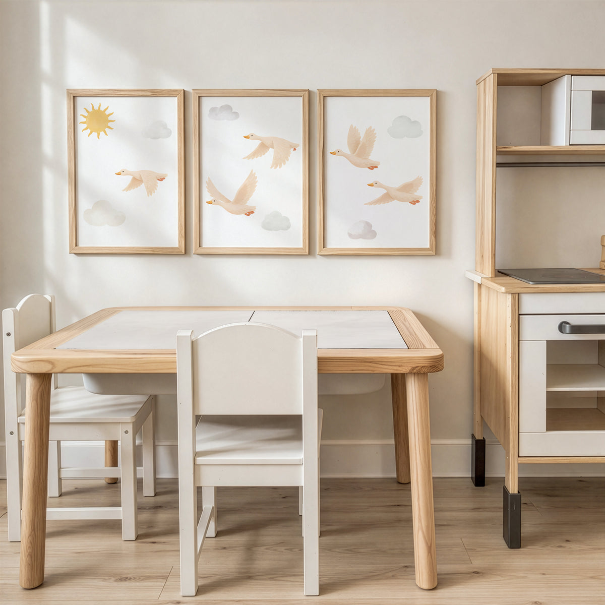 Flying Goose Nursery Prints | Clouds & Sunshine | Set of 3, photo 4