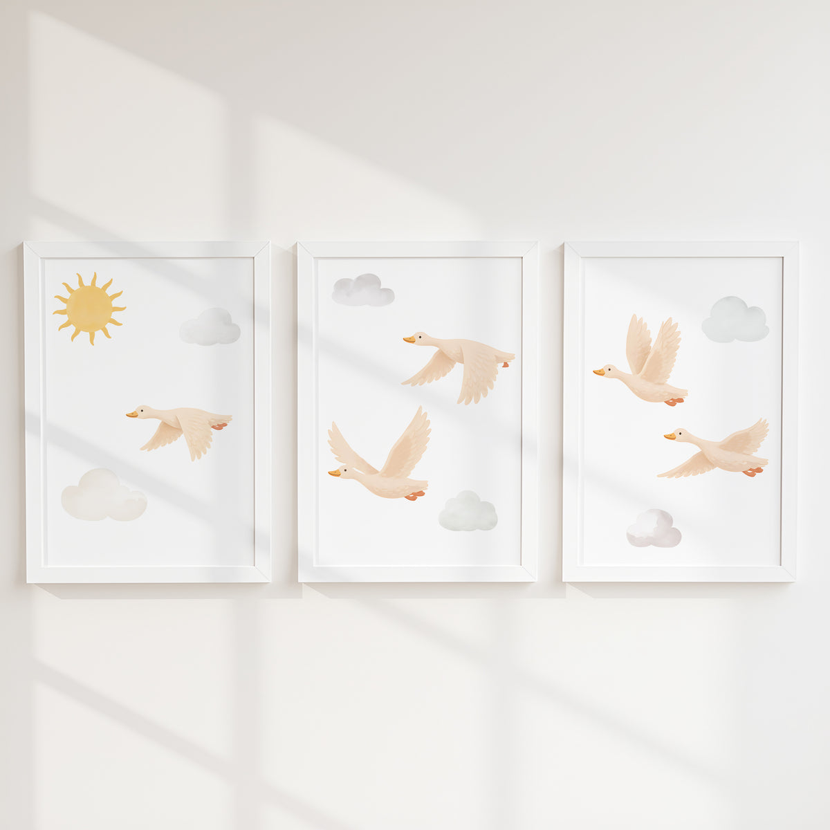Flying Goose Nursery Prints | Clouds & Sunshine | Set of 3, photo 5