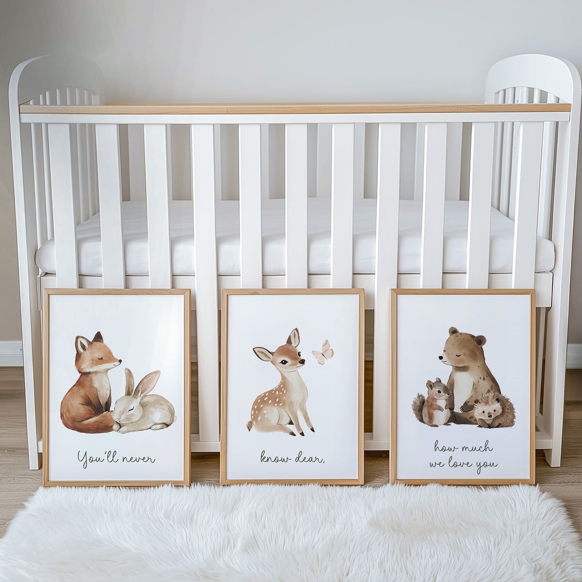 Woodland Animal Nursery Prints | How Much We Love You | Set of 3, photo 2