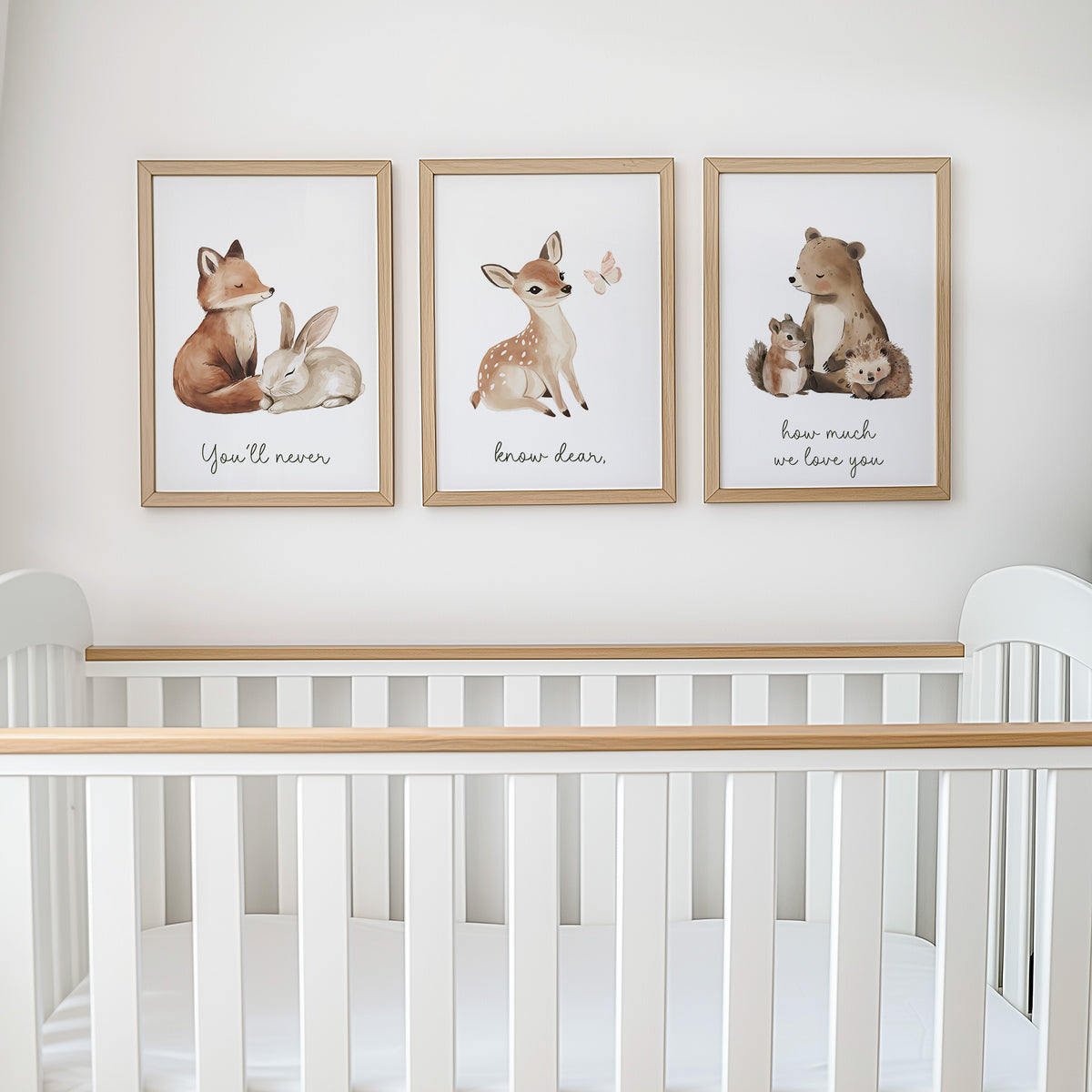 Woodland Animal Nursery Prints | How Much We Love You | Set of 3, photo 3