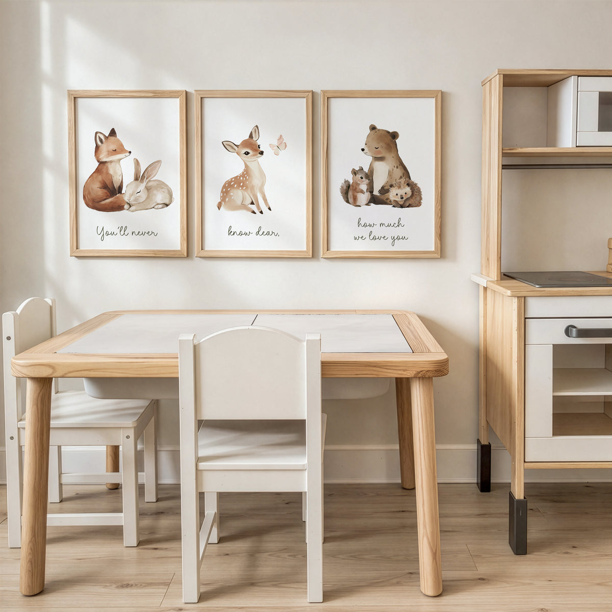 Woodland Animal Nursery Prints | How Much We Love You | Set of 3, photo 4