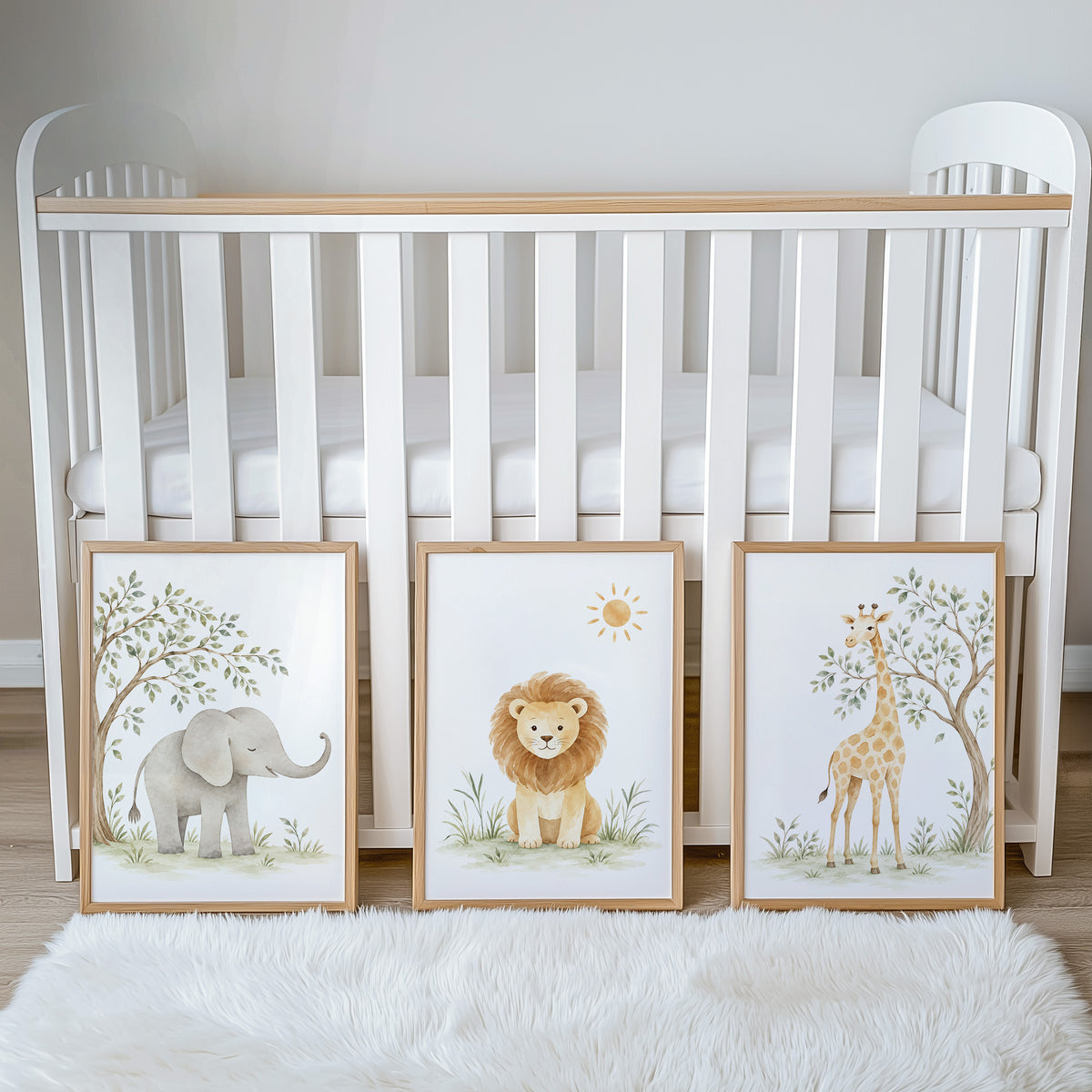 Botanical Safari Nursery Prints | Elephant, Lion & Giraffe | Set of 3, photo 2