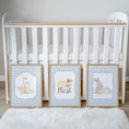 Load image into Gallery viewer, Blue Gingham Country Animal Nursery Prints | Goose, Sheep & Bunny | Set of 3, photo 2
