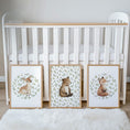 Load image into Gallery viewer, Leafy Woodland Nursery Prints | Deer, Bear & Fox | Set of 3, photo 2
