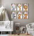 Load image into Gallery viewer, Safari Animal Nursery Prints | Set of 6 | Pink Jungle Decor for Girls' Room or Nursery - RoseRowanDesign - 
