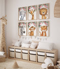 Load image into Gallery viewer, Safari Animal Nursery Prints | Set of 6 | Pink Jungle Decor for Girls' Room or Nursery - RoseRowanDesign - 
