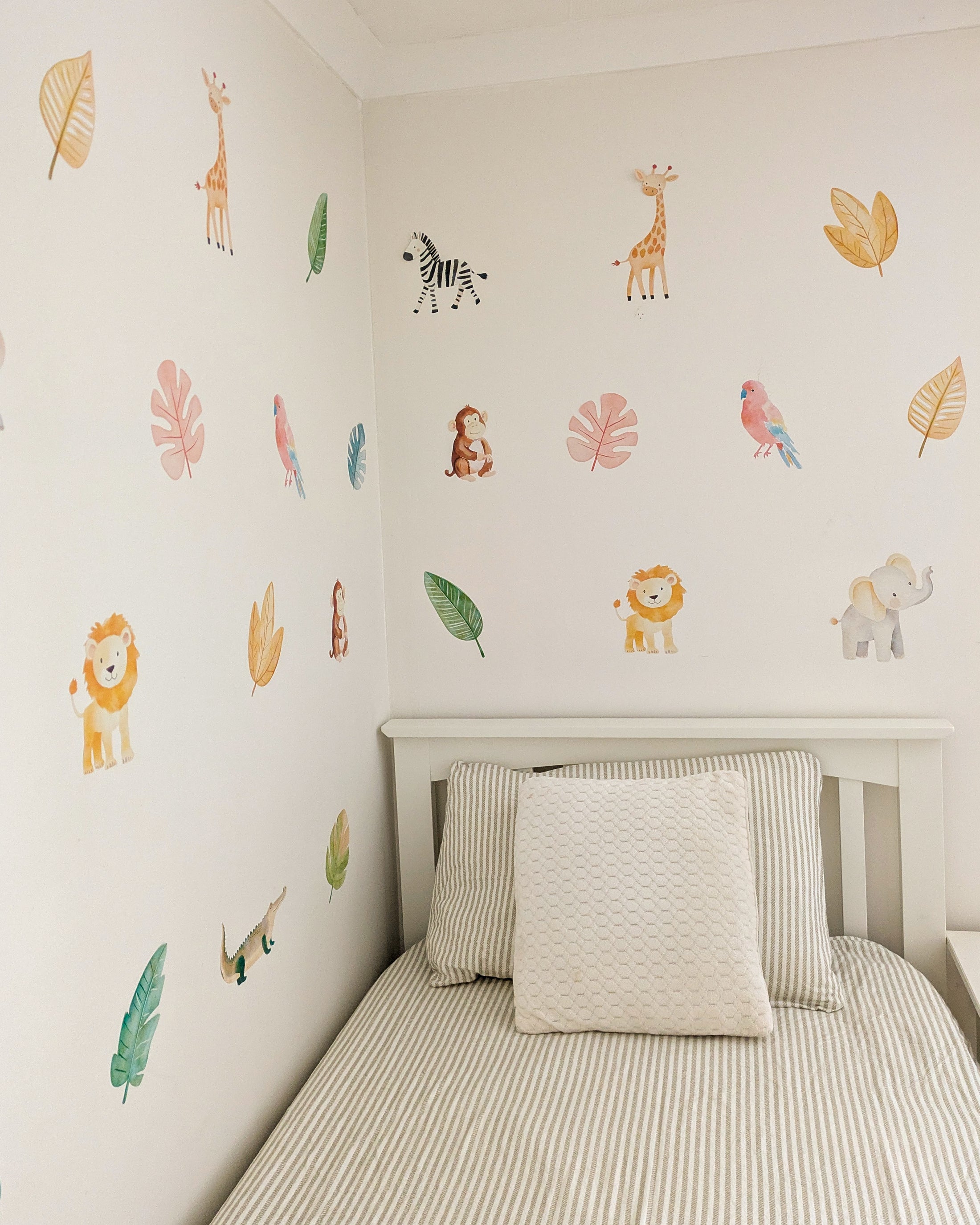 Safari Animal Wall Stickers – Removable Fabric Jungle Decals | Nursery & Kids Room