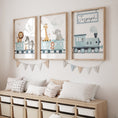 Load image into Gallery viewer, Safari Train Personalised Set of 3 Wall Prints | Wall Art for Nursery, Bedroom or Playroom - RoseRowanDesign - Wall Art
