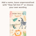 Load image into Gallery viewer, Personalised Children’s Height Chart Wall Sticker - Safari Animals
