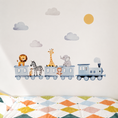Load image into Gallery viewer, Premium Fabric Nursery Wall Stickers - Train and Safari Animals
