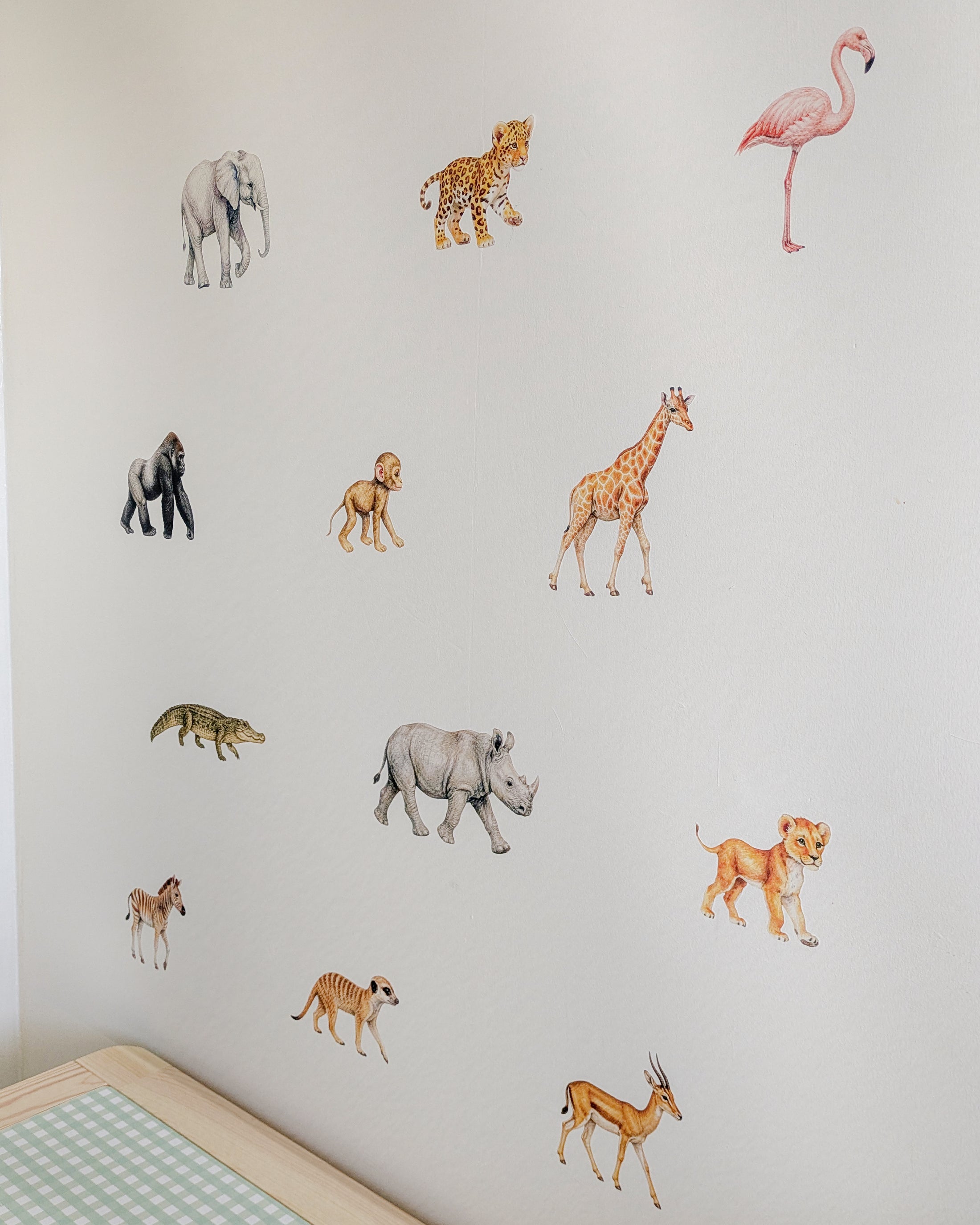 Premium Fabric Nursery Wall Stickers - Safari Animals