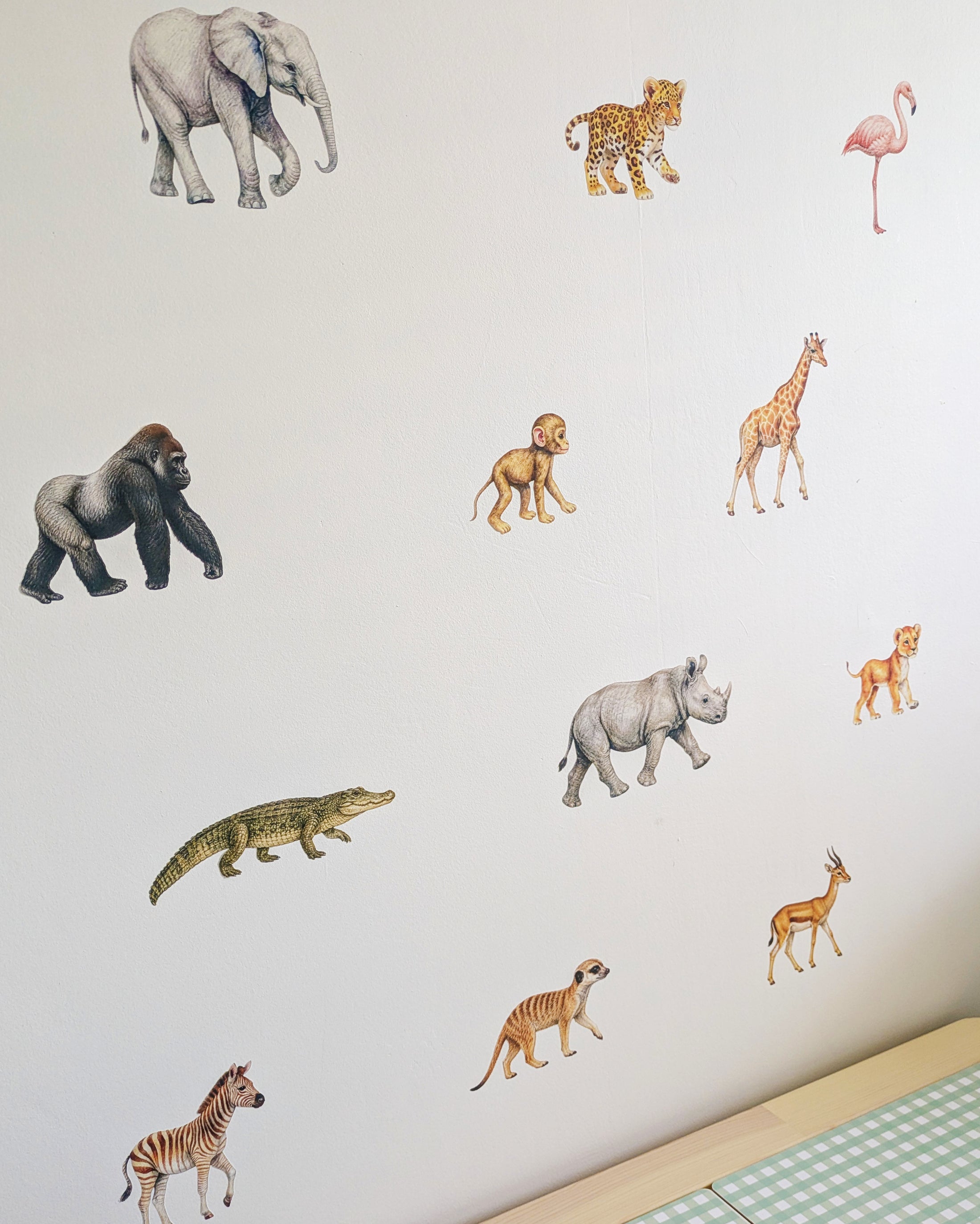 Premium Fabric Nursery Wall Stickers - Safari Animals