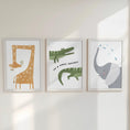Load image into Gallery viewer, Scandl Safari Animal Nursery Prints – Set of 3 - RoseRowanDesign - 
