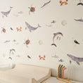 Load image into Gallery viewer, Sea life fabric wall stickers for an ocean themed nursery
