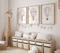 Load image into Gallery viewer, Set of 3 Hot Air Balloon Prints for Nursery | Pink | Bunny, Goose, Bear - RoseRowanDesign - 
