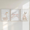 Load image into Gallery viewer, Set of 3 Personalised Goose & Bunny Nursery Prints – You are so Loved – Neutral Wall Art - RoseRowanDesign - 
