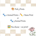 Load image into Gallery viewer, Set of 3 Personalised Jungle Nursery Prints – Kids Name Safari Animal Wall Art for Boys & Girls - RoseRowanDesign - 
