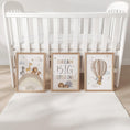 Load image into Gallery viewer, Set of 3 Safari Animal Nursery Prints – Dream Big, Beige Hot Air Balloon & Rainbow Wall Art - RoseRowanDesign - 

