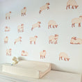 Load image into Gallery viewer, Sheep nursery wall stickers showing standing, grazing and jumping sheep
