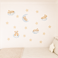 Load image into Gallery viewer, Sleeping Bear & Stars Wall Stickers | Removable Fabric Nursery Decals
