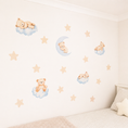 Load image into Gallery viewer, Sleeping Bear & Stars Wall Stickers | Removable Fabric Nursery Decals
