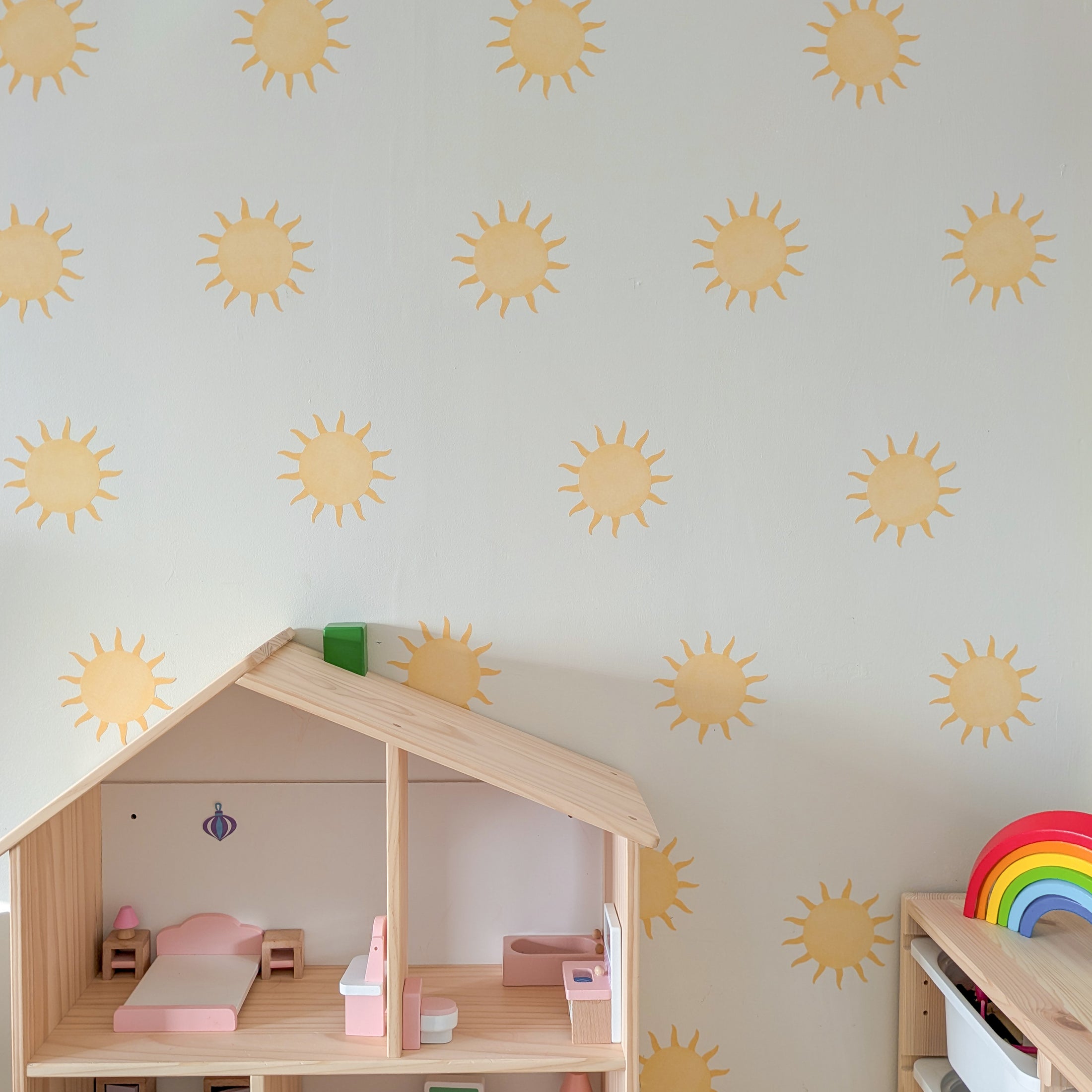 Small Sun Wall Stickers – Set of 20 | Removable Nursery & Playroom Decals