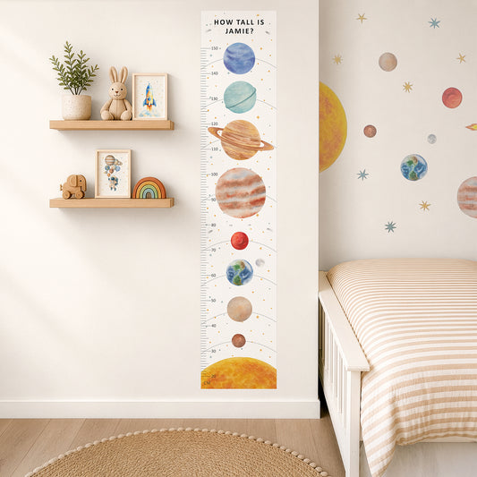 Personalised Children’s Height Chart Wall Sticker - Space