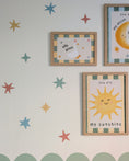 Load image into Gallery viewer, Premium Fabric Nursery Wall Stickers - Irregular Star Decals - Muted Earth Colours
