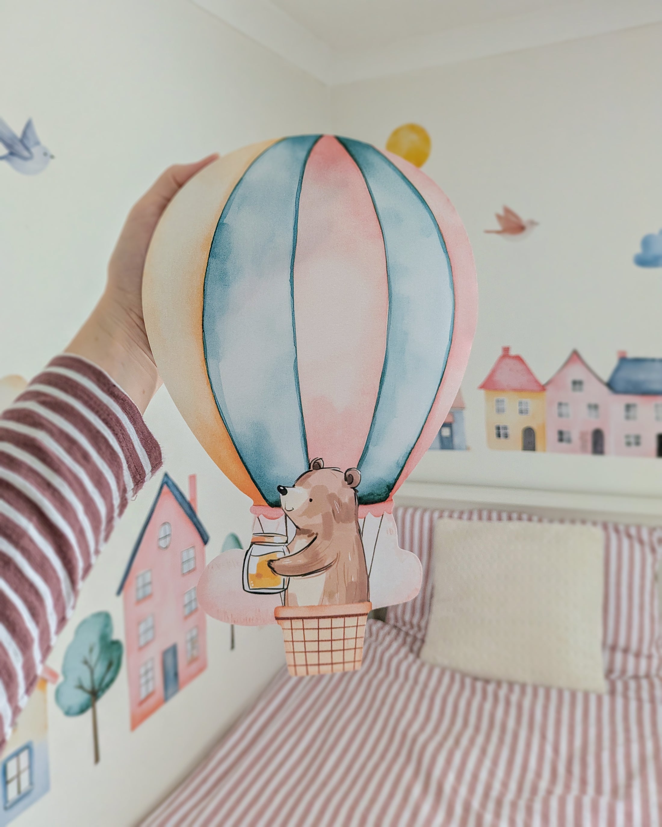 Tiny Town Wall Stickers | Pastel Village Nursery Decals – 19 Piece Set