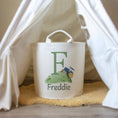 Load image into Gallery viewer, Tractor Themed Personalised Toy Trug for Kids Room or Nursery - RoseRowanDesign - 
