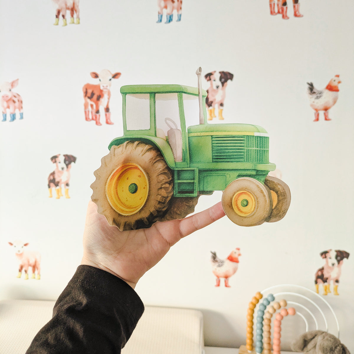 Close-up of a tractor fabric wall sticker