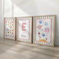Load image into Gallery viewer, Personalised Alphabet, Initial & Solar System Nursery Prints | Set of 3
