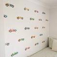 Load image into Gallery viewer, Vintage Racing Car Wall Stickers – Removable Fabric Kids Bedroom Decals | 21 Cars
