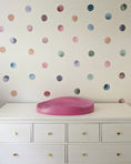 Load image into Gallery viewer, Watercolour Dot Wall Stickers – Removable Fabric Polka Dots | Nursery & Playroom Decor
