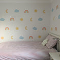 Load image into Gallery viewer, Sun, Moon & Rainbow Wall Stickers – Removable Fabric Weather Decals | 24 Piece Set
