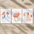 Load image into Gallery viewer, Whimsical Girls Nursery Wall Art - Mermaids Fairies Unicorns Print Set - RoseRowanDesign - 
