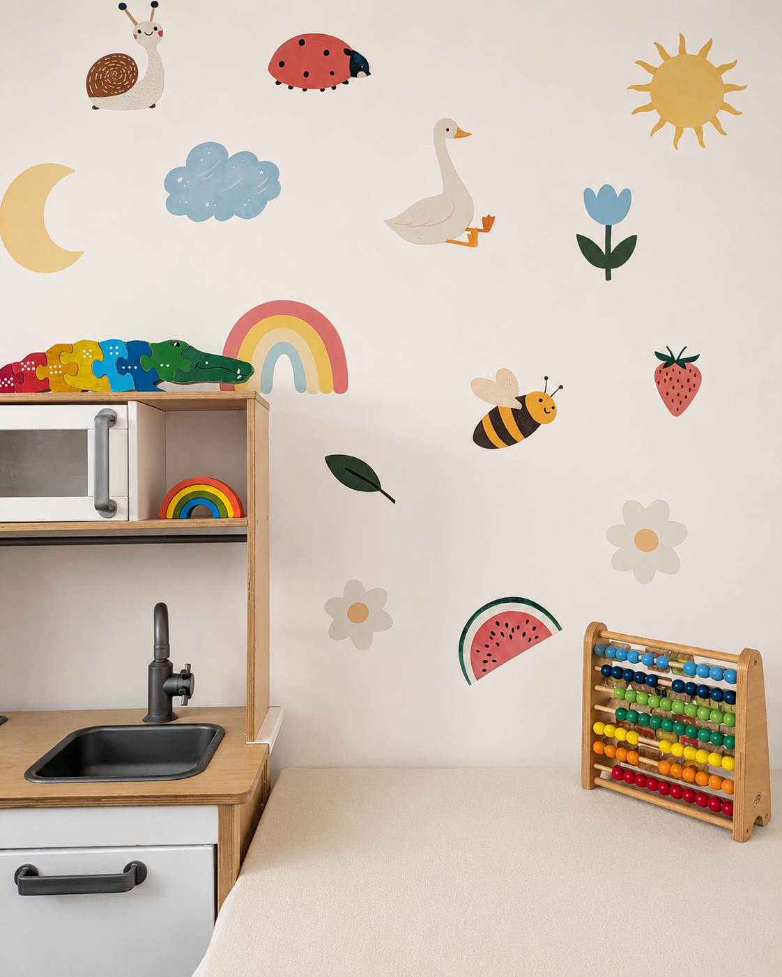 Premium Fabric Nursery Wall Stickers - Cute Whimsical Scandi Decals
